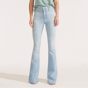 Veronica Beard Florence High Rise Flare Jeans Aire Light Wash Size 27